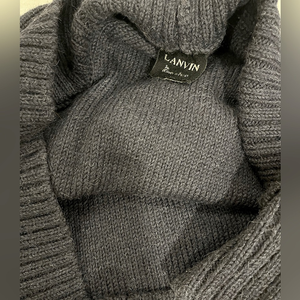 LANVIN sweater/  SHRUG  Navy (L) Alpaca